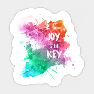 Joy is The Key Rainbow Watercolor Design Sticker